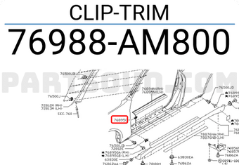 Nissan 76988AM800 CLIP-TRIM