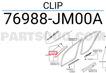 Nissan 76988JM00A CLIP