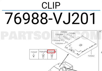 Nissan 76988VJ201 CLIP