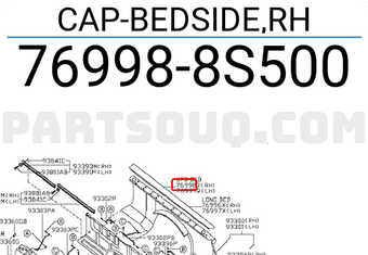 Nissan 769988S500 CAP-BEDSIDE,RH