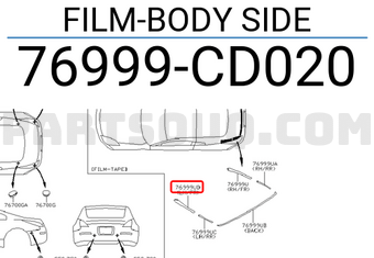 Nissan 76999CD020 FILM-BODY SIDE