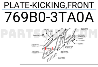Nissan 769B03TA0A PLATE-KICKING,FRONT