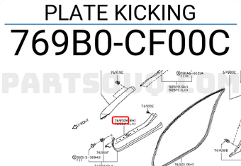 Nissan 769B0CF00C PLATE KICKING