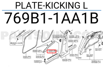 Nissan 769B11AA1B PLATE-KICKING L