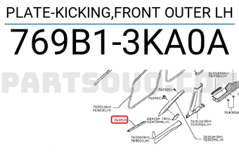 Nissan 769B13KA0A PLATE-KICKING,FRONT OUTER LH