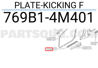 Nissan 769B14M401 PLATE-KICKING F