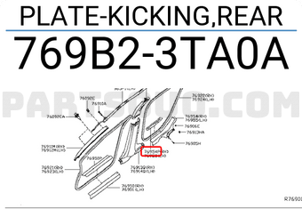 Nissan 769B23TA0A PLATE-KICKING,REAR