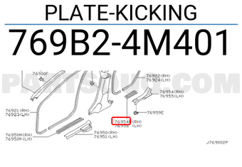 Nissan 769B24M401 PLATE-KICKING