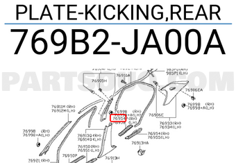 Nissan 769B2JA00A PLATE-KICKING,REAR
