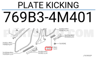 Nissan 769B34M401 PLATE KICKING