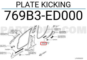 Nissan 769B3ED000 PLATE KICKING