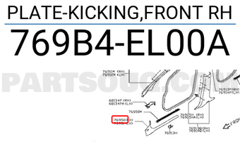 Nissan 769B4EL00A PLATE-KICKING,FRONT RH