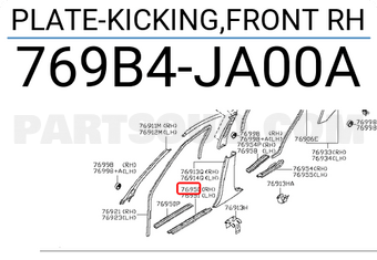 Nissan 769B4JA00A PLATE-KICKING,FRONT RH