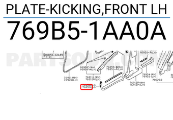 Nissan 769B51AA0A PLATE-KICKING,FRONT LH