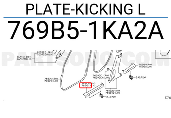 Nissan 769B51KA2A PLATE-KICKING L