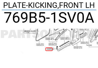 Nissan 769B51SV0A PLATE-KICKING,FRONT LH