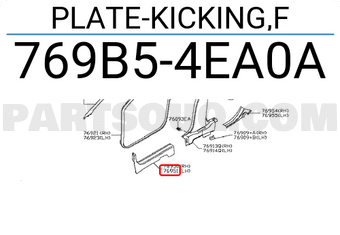 Nissan 769B54EA0A PLATE-KICKING,F