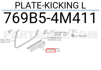Nissan 769B54M411 PLATE-KICKING L