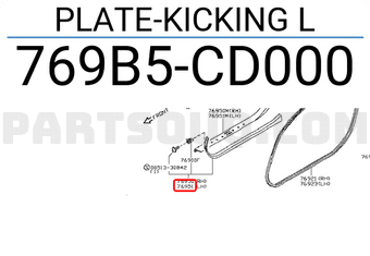 Nissan 769B5CD000 PLATE-KICKING L