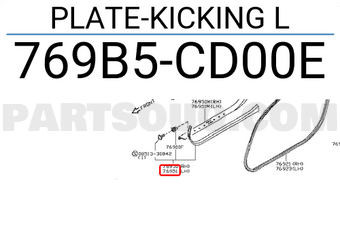 Nissan 769B5CD00E PLATE-KICKING L