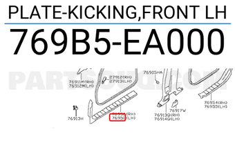 Nissan 769B5EA000 PLATE-KICKING,FRONT LH