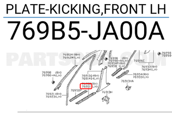 Nissan 769B5JA00A PLATE-KICKING,FRONT LH