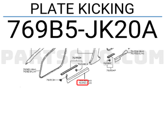 Nissan 769B5JK20A PLATE KICKING
