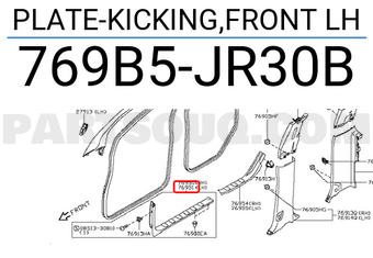 Nissan 769B5JR30B PLATE-KICKING,FRONT LH