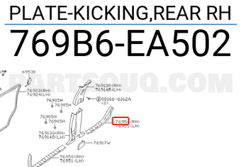 Nissan 769B6EA502 PLATE-KICKING,REAR RH