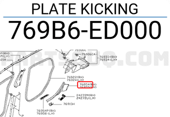 Nissan 769B6ED000 PLATE KICKING