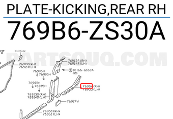 Nissan 769B6ZS30A PLATE-KICKING,REAR RH