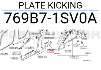 Nissan 769B71SV0A PLATE KICKING