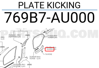 Nissan 769B7AU000 PLATE KICKING
