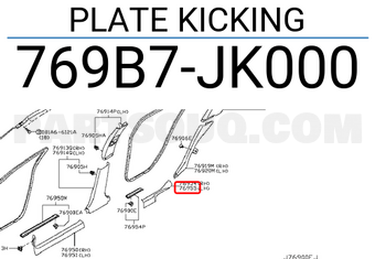 Nissan 769B7JK000 PLATE KICKING