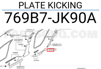Nissan 769B7JK90A PLATE KICKING