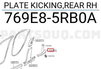 Nissan 769E85RB0A PLATE KICKING,REAR RH