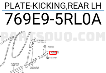 Nissan 769E95RL0A PLATE-KICKING,REAR LH