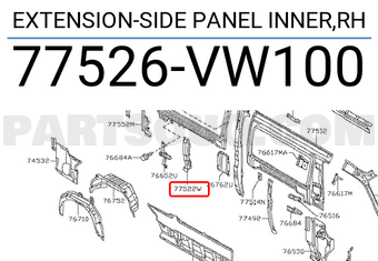 Nissan 77526VW100 EXTENSION-SIDE PANEL INNER,RH
