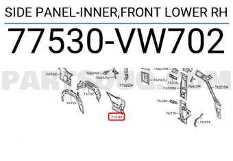 Nissan 77530VW702 SIDE PANEL-INNER,FRONT LOWER RH