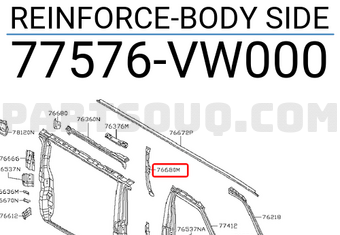 Nissan 77576VW000 REINFORCE-BODY SIDE