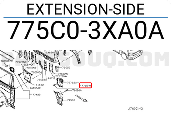 Nissan 775C03XA0A EXTENSION-SIDE