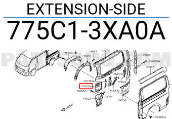 Nissan 775C13XA0A EXTENSION-SIDE