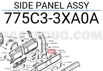 Nissan 775C33XA0A SIDE PANEL ASSY