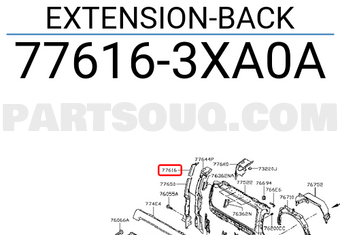 Nissan 776163XA0A EXTENSION-BACK