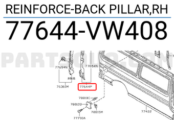 Nissan 77644VW408 REINFORCE-BACK PILLAR,RH