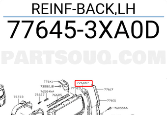 Nissan 776453XA0D REINF-BACK,LH