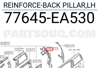 Nissan 77645EA530 REINFORCE-BACK PILLAR,LH
