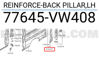 Nissan 77645VW408 REINFORCE-BACK PILLAR,LH