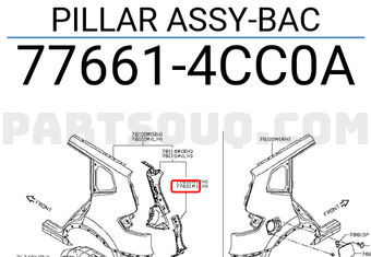 Nissan 776614CC0A PILLAR ASSY-BAC