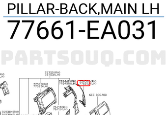 Nissan 77661EA031 PILLAR-BACK,MAIN LH